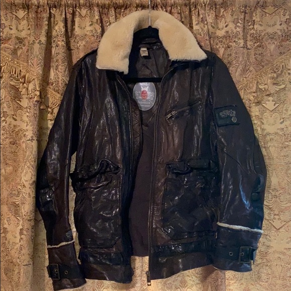 Diesel Other - Diesel brown leather motorcycle jacket, S